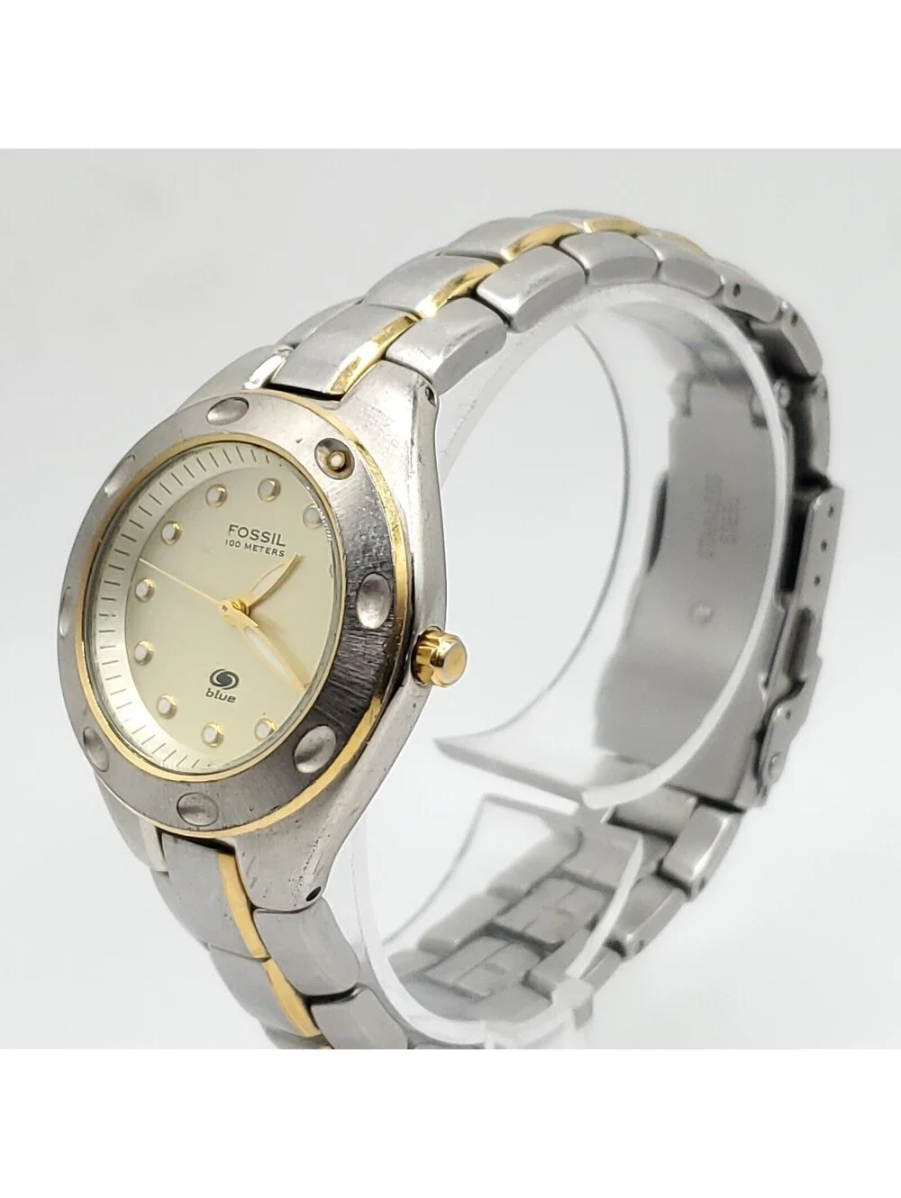 Fossil Blue Watch Women 29mm Two-Tone New Battery